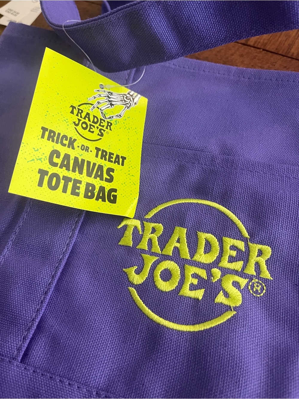 NWT Trader Joes Mini Halloween 🎃 Tote Purple Green Limited Edition